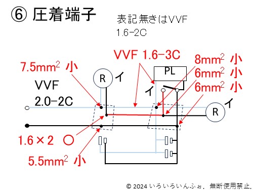 NO.2　圧着端子をどうつけるべきかの解答。複線図の完成図