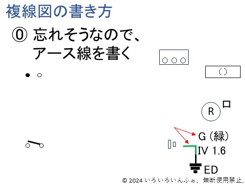 No.3　忘れないようにアース線を書く