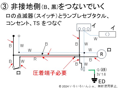 No.3　非接地側をつないでいく