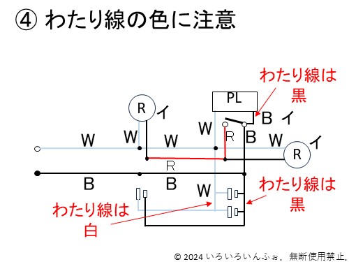 NO.2　わたり線の色注意