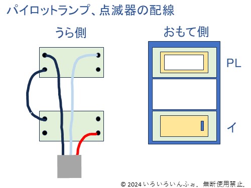 候補問題No.2のパイロットランプ、点滅器の配線