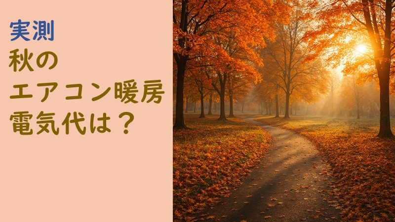 秋の寒いけど美しい朝の道が写る秋のエアコン暖房のアイキャッチ画像